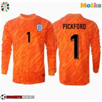 Moške Nogometnih dresov Anglija Jordan Pickford #1 Vratar Domači EP 2024 Dolgi rokavi